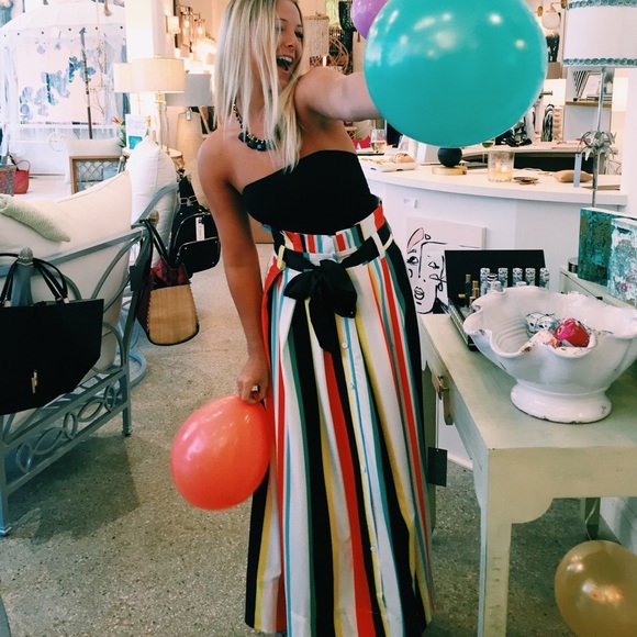 Gracia Button Paperbag Waist Striped Summer Maxi Skirt - Picture 1 of 6